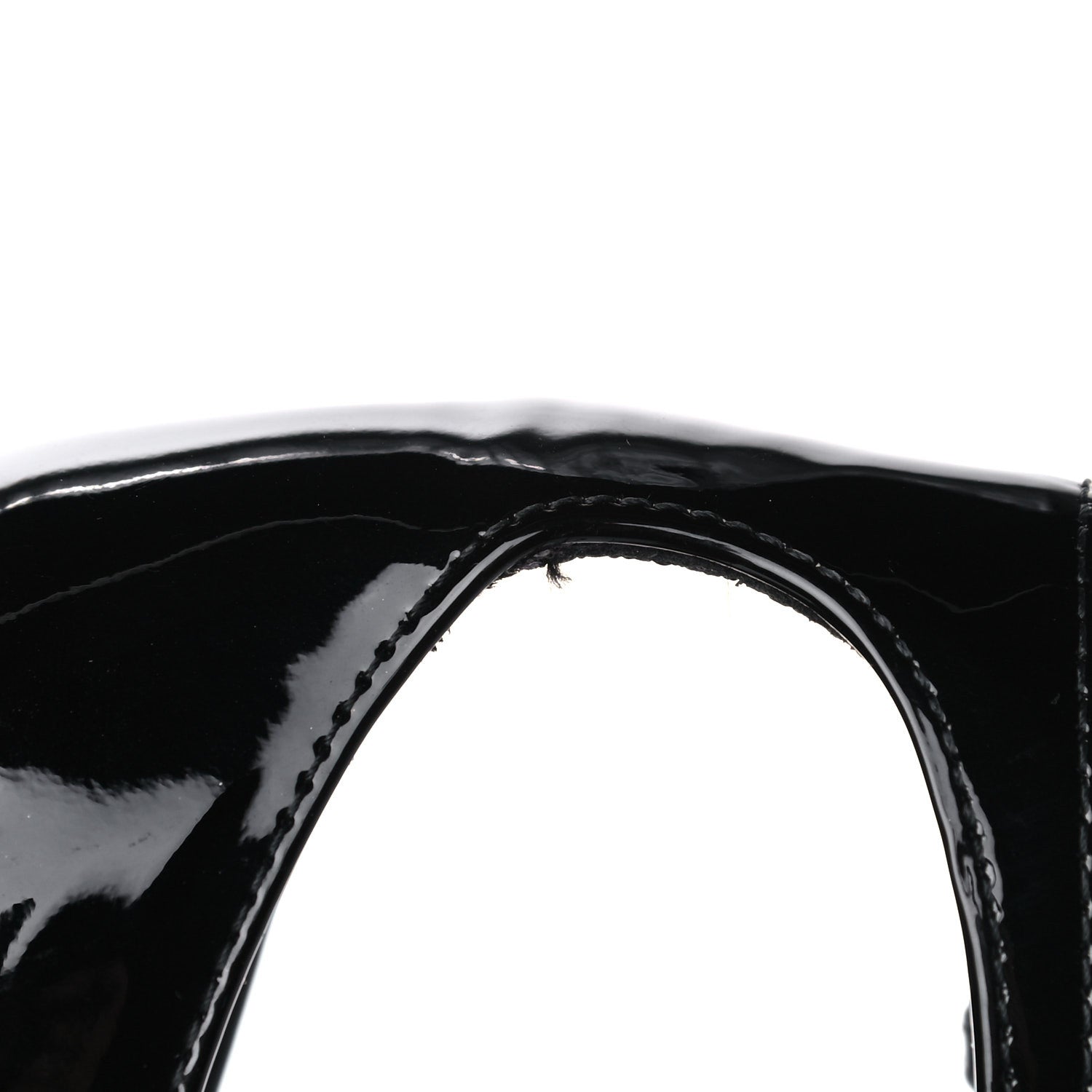 Saint Laurent Patent Calfskin Crystal Amber Bow 85 Ankle Strap Sandals 40.5 Black 12 of 15