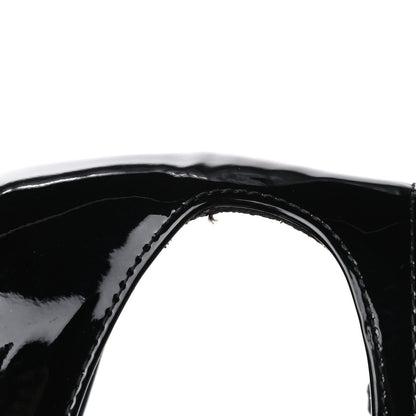 Saint Laurent Patent Calfskin Crystal Amber Bow 85 Ankle Strap Sandals 40.5 Black 12 of 15