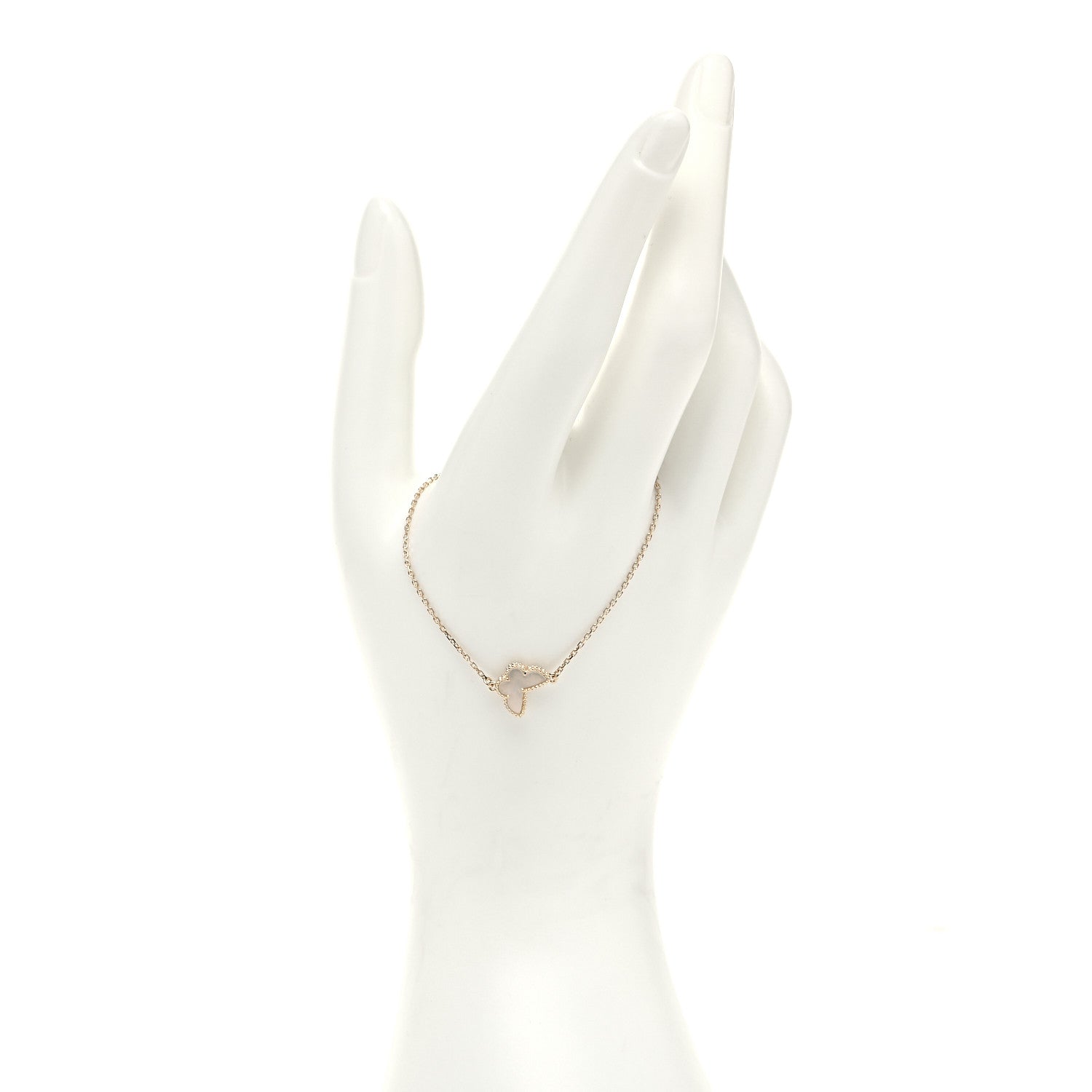 Van Cleef & Arpels 18K Yellow Gold Mother of Pearl Sweet Alhambra Butterfly Bracelet 2 of 5