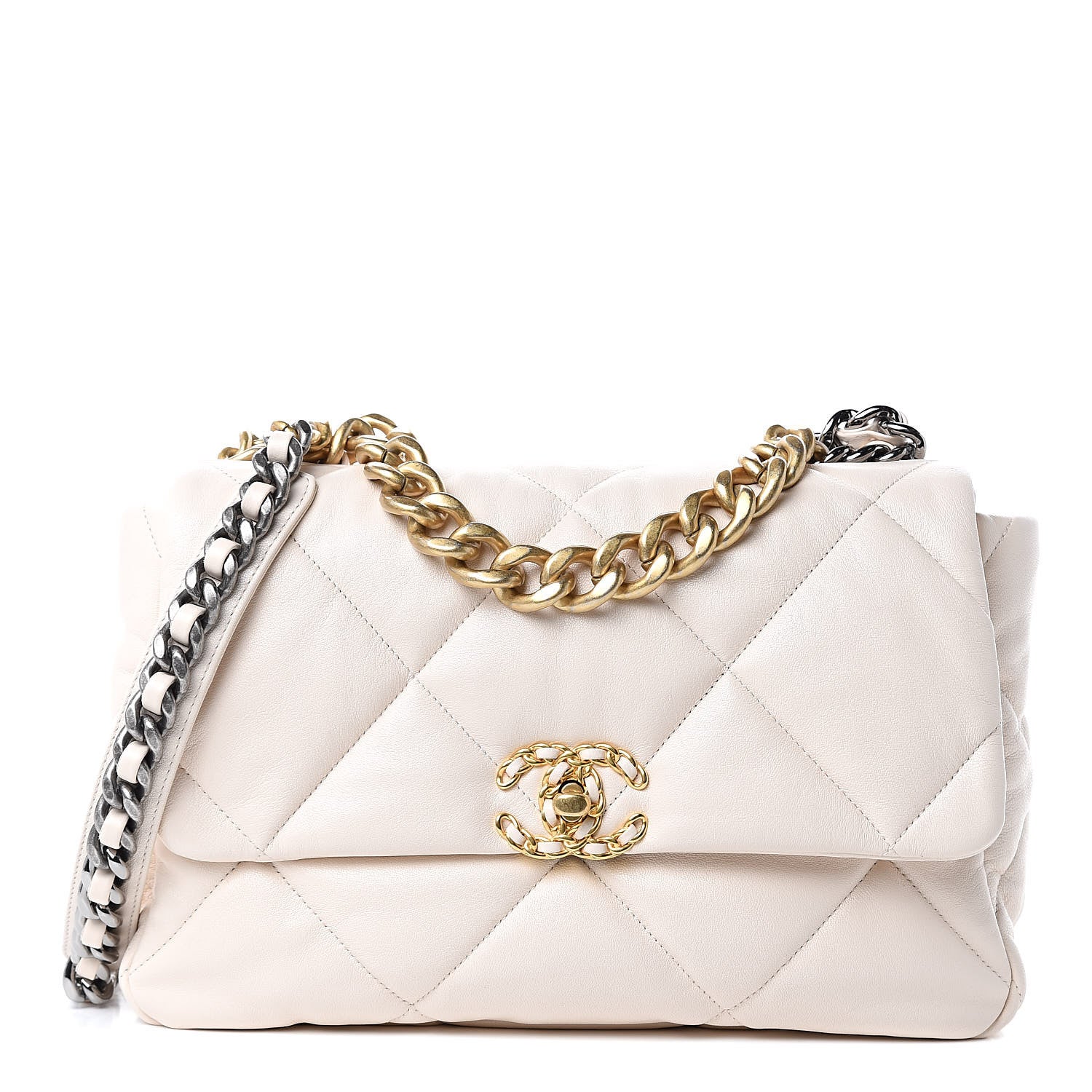 Chanel Lambskin Quilted Large 19 Flap Light Beige 1 of 9