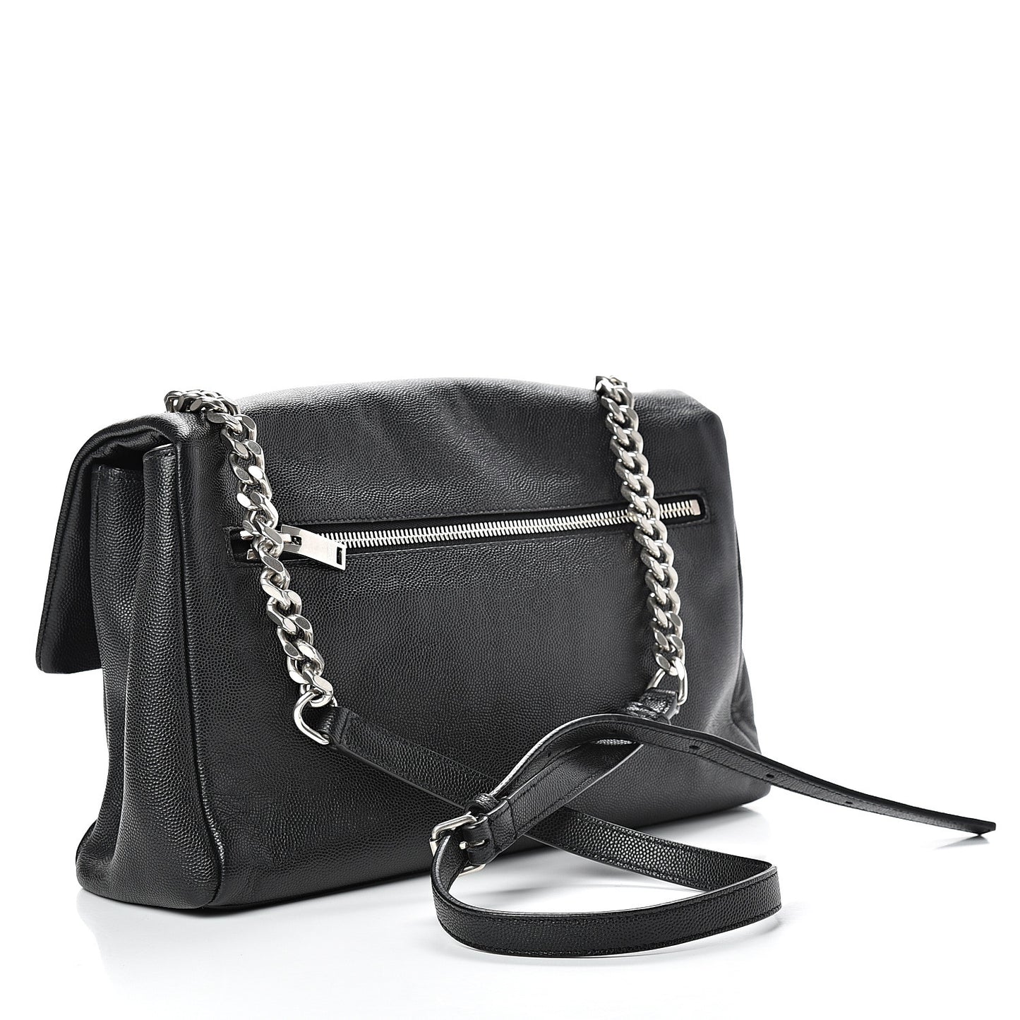 Grain De Poudre Medium West Hollywood Monogram Fold-Over Black
