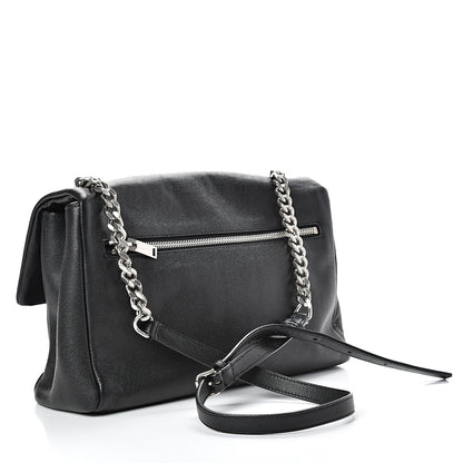 Saint Laurent Grain De Poudre Medium West Hollywood Monogram Fold-Over Black 2 of 10