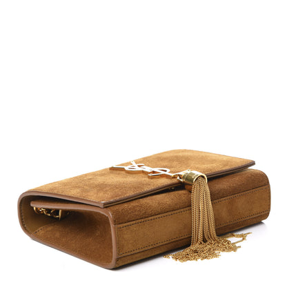 Saint Laurent Suede Small Classic Monogram Kate Tassel Satchel Light Ochre 5 of 12