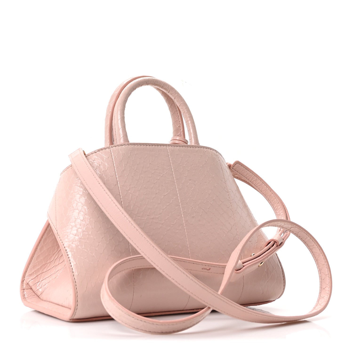 Salvatore Ferragamo Snakeskin XS Hug Bag Rose Bon Bon 1857447