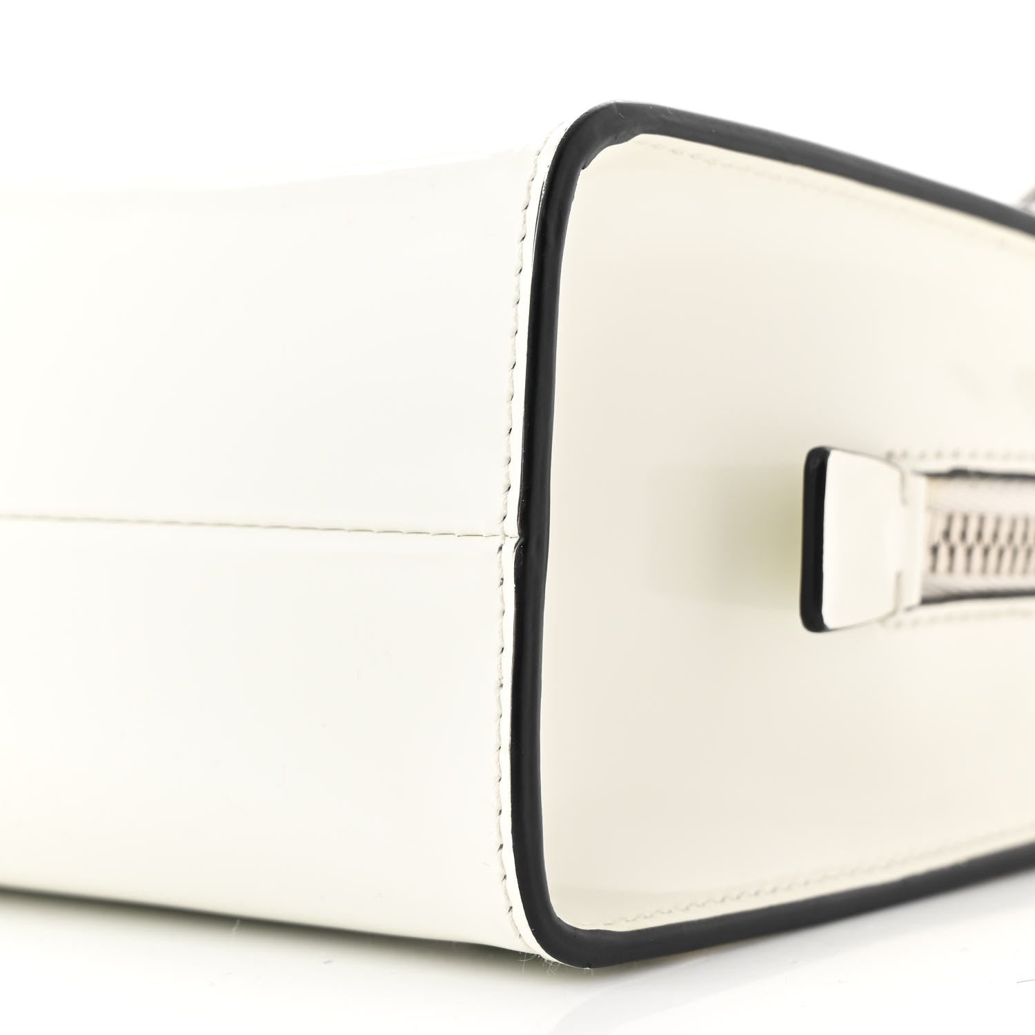Prada Spazzolato Mini Re-Edition 1995 Double Handle Handbag White 11 of 12