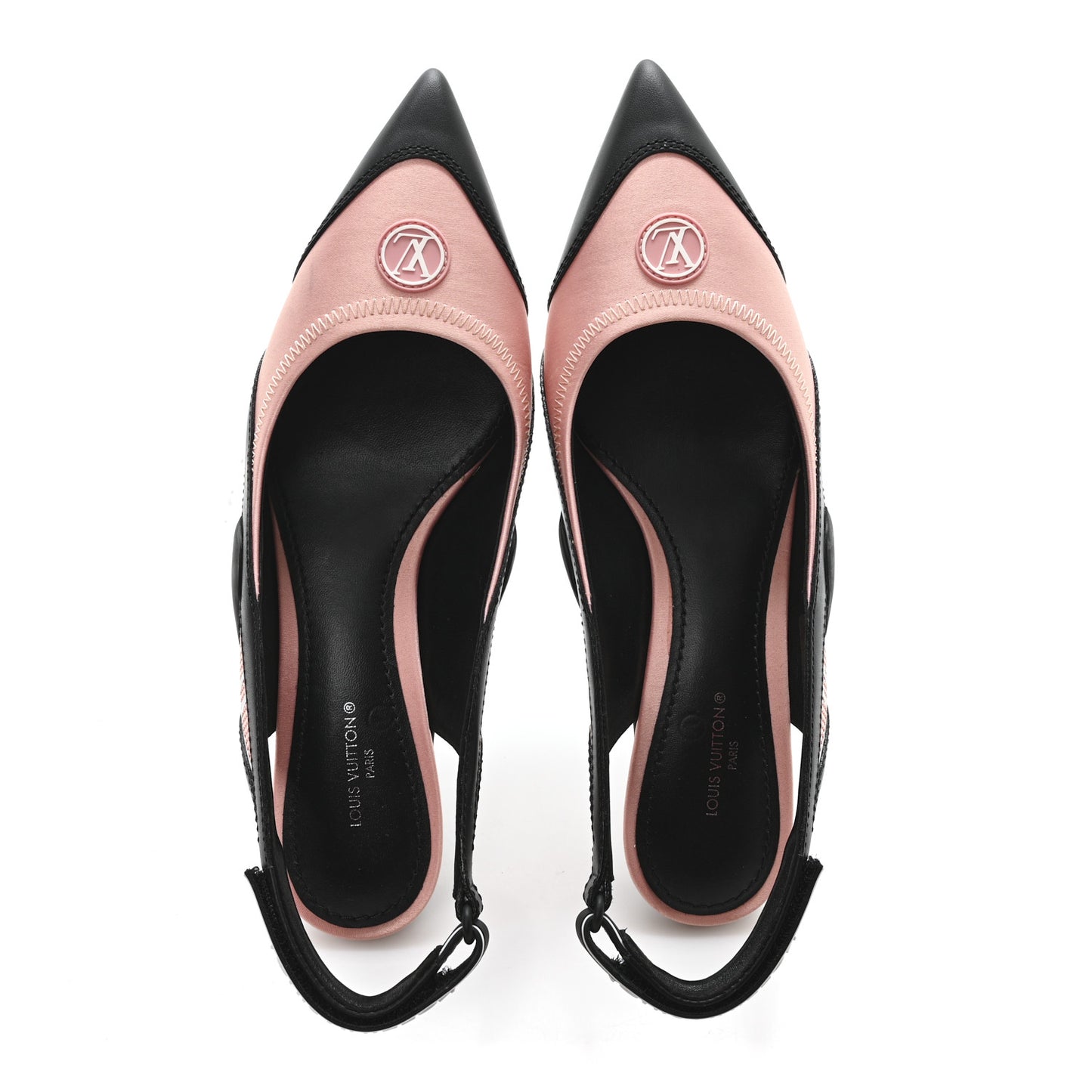 Calfskin Archlight Slingback Pumps 36.5 Black Pink