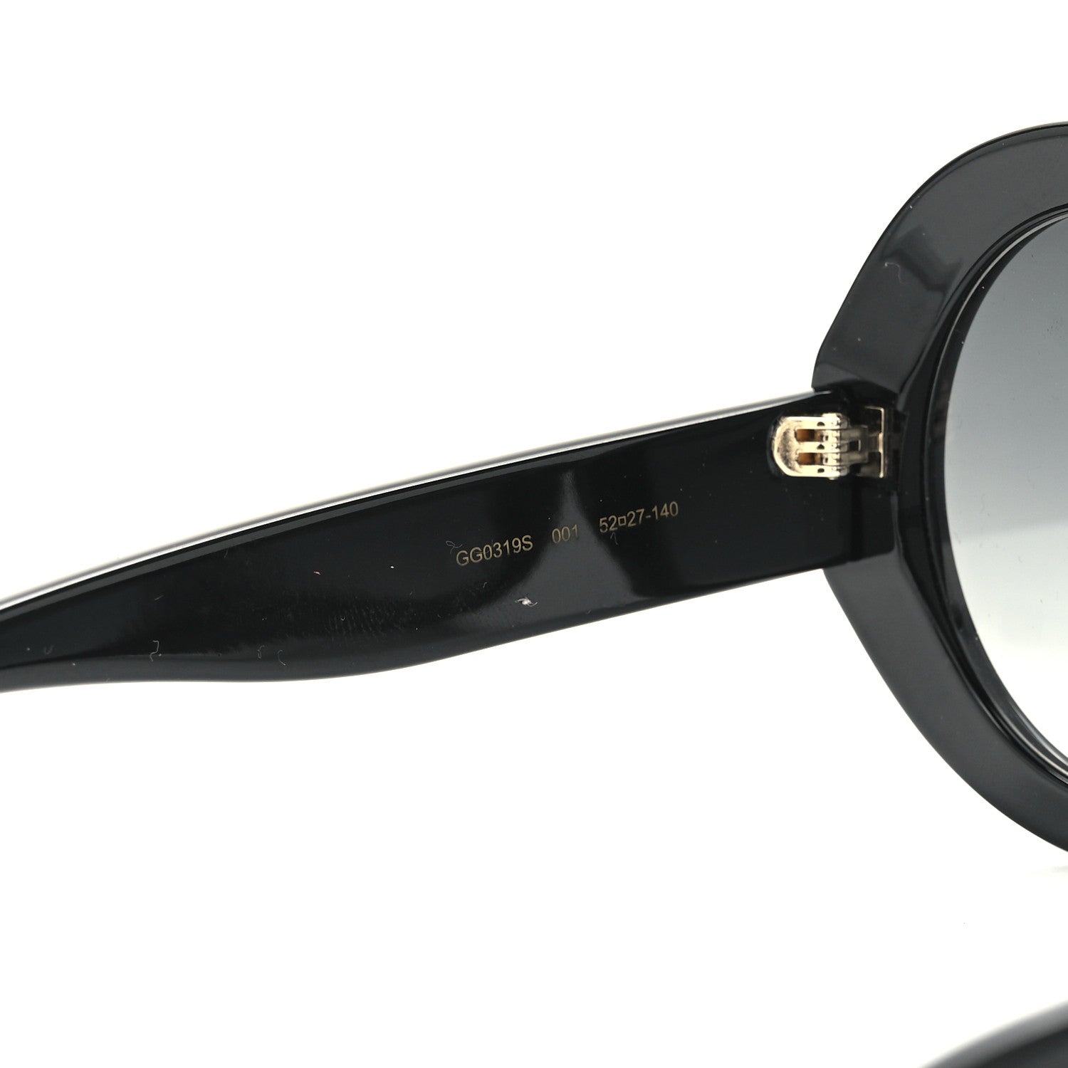 Gucci Acetate Round GG Sunglasses GG0319S Black 5 of 7