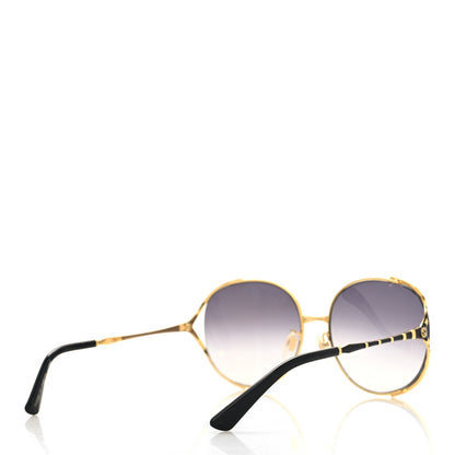 Gucci Metal Round Frame GG0595S Sunglasses Gold Black 4 of 6
