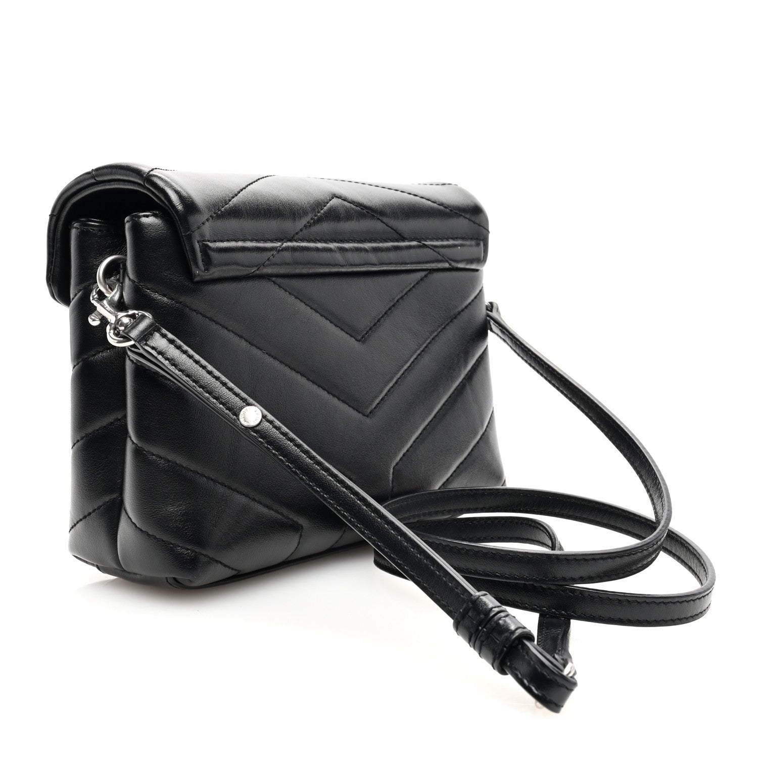 Saint Laurent Calfskin Y Quilted Monogram Toy Loulou Crossbody Bag Black 3 of 10
