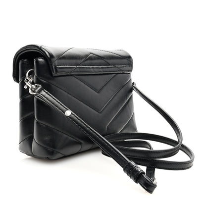 Saint Laurent Calfskin Y Quilted Monogram Toy Loulou Crossbody Bag Black 3 of 10