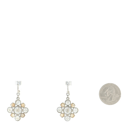 Chanel Crystal CC Dangle Earrings Silver 2 of 5