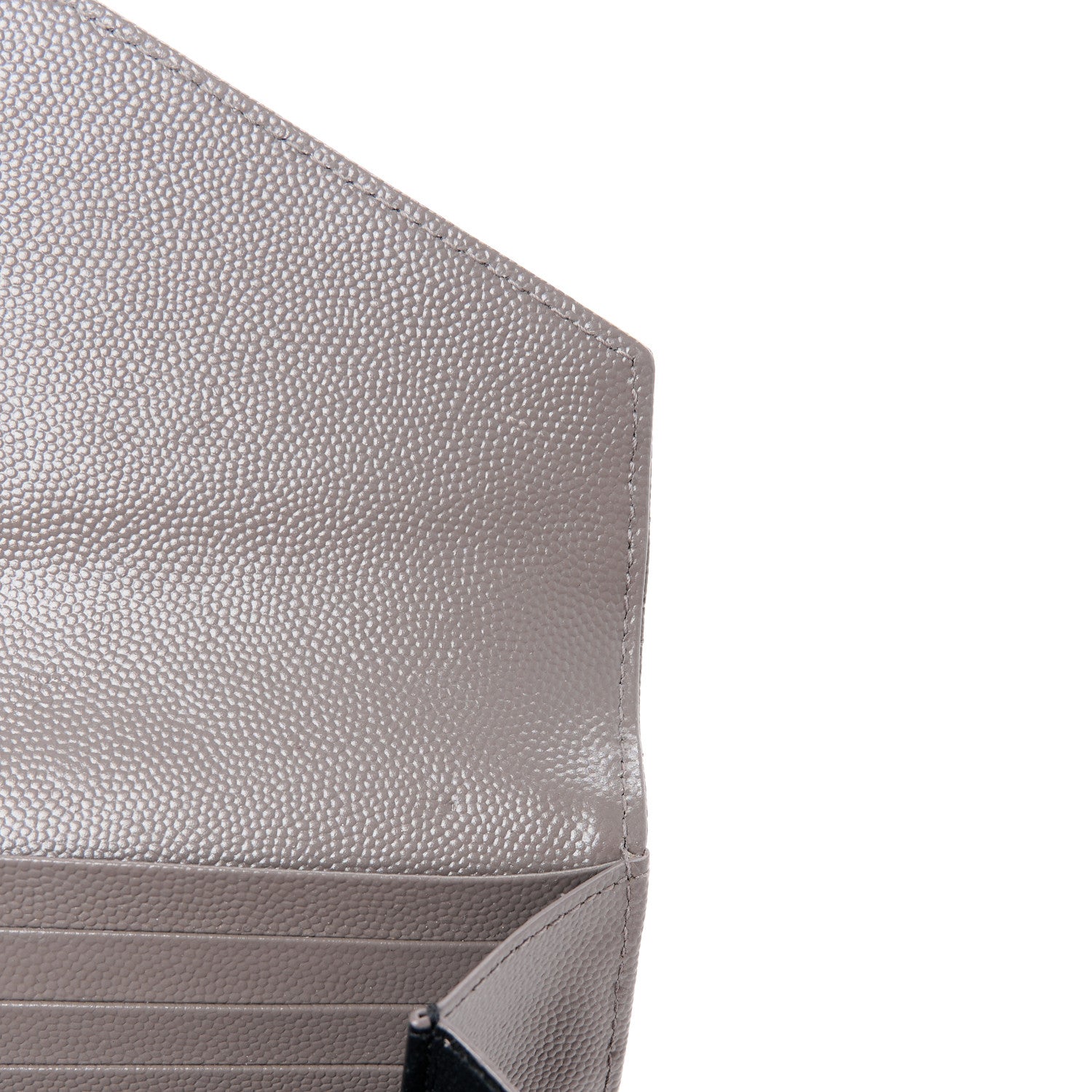 Saint Laurent Grain De Poudre Matelasse Chevron Monogram Flap Wallet Storm 11 of 15