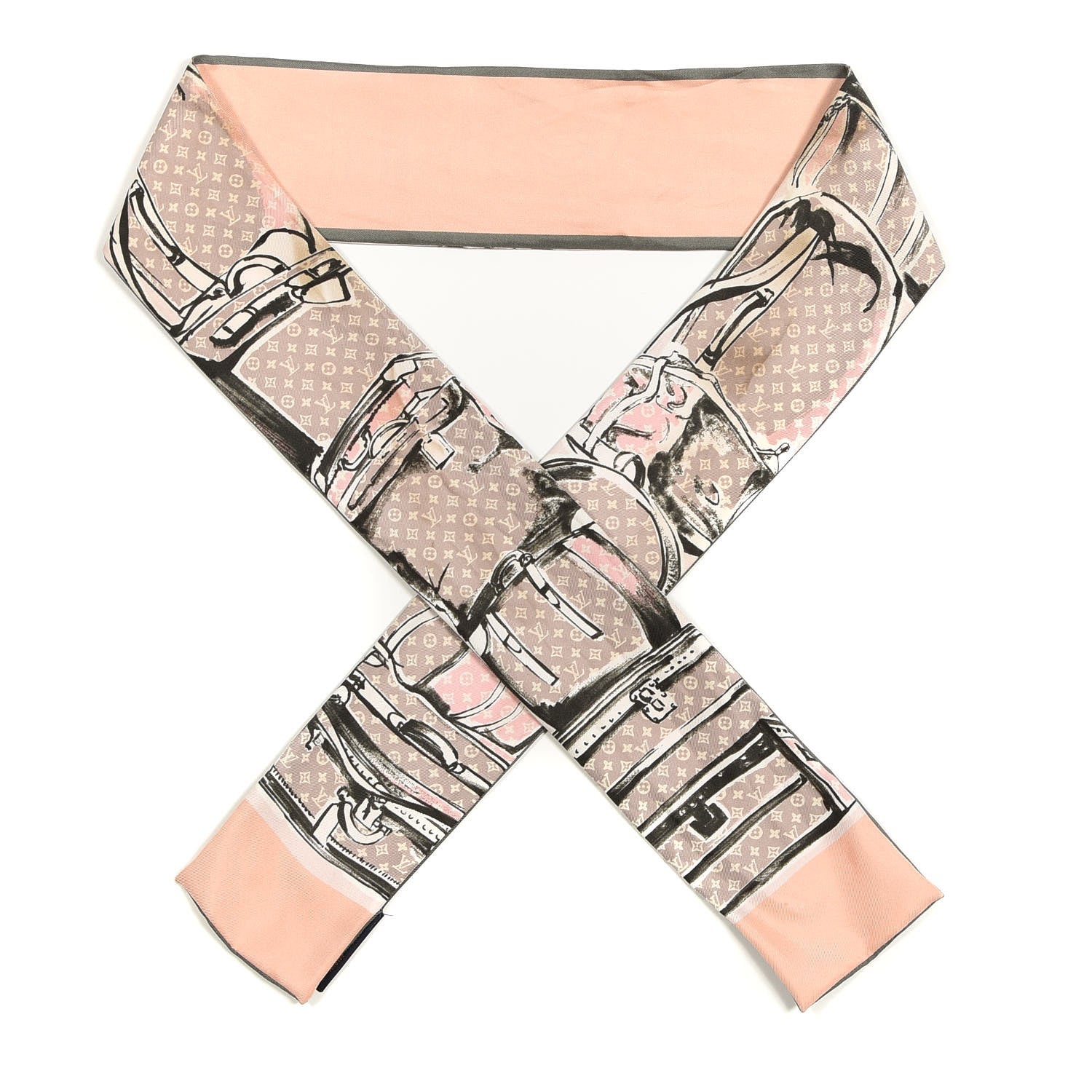 Louis Vuitton Silk Monogram Trunks Bandeau Rose Poudre 1 of 4