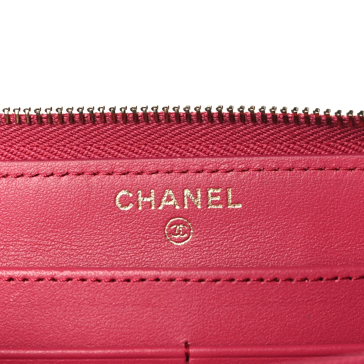 Caviar Quilted Large Gusset Zip Around Wallet Fuchsia