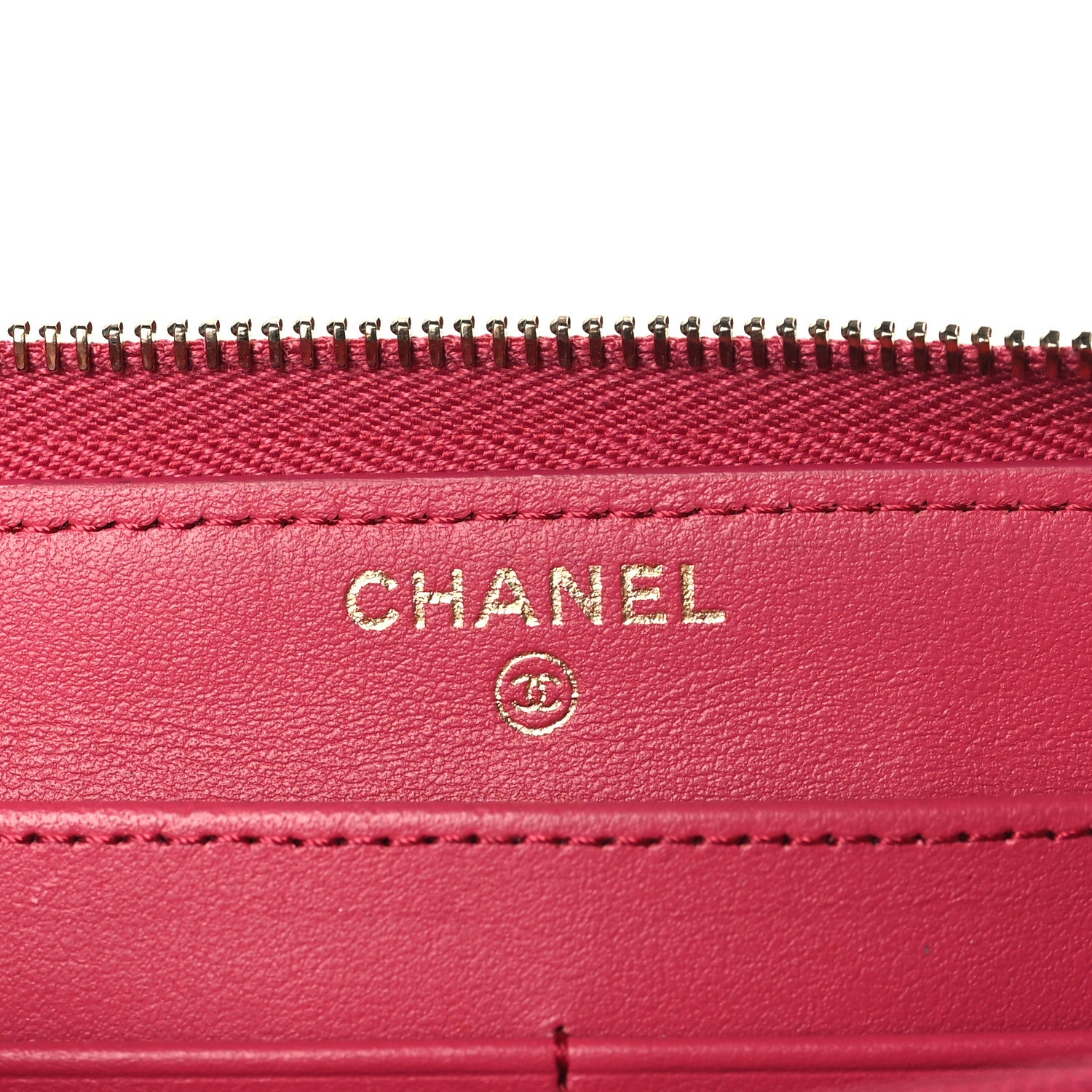 Chanel Caviar Quilted Large Gusset Zip Around Wallet Fuchsia 6 of 10