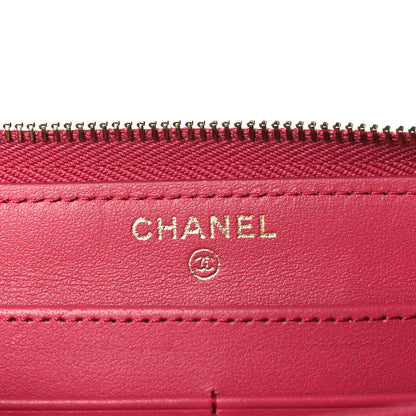 Chanel Caviar Quilted Large Gusset Zip Around Wallet Fuchsia 6 of 10