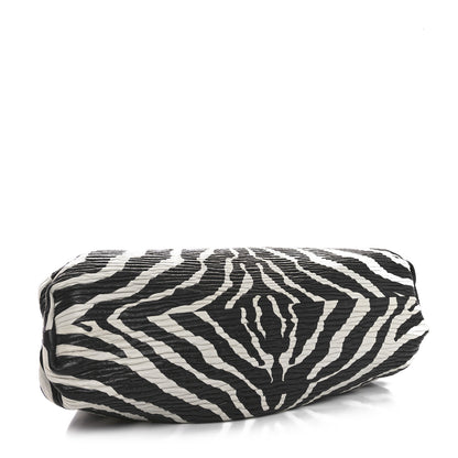 Bottega Veneta Nappa Zebra Print The Pouch Oversized Clutch White Black 4 of 11