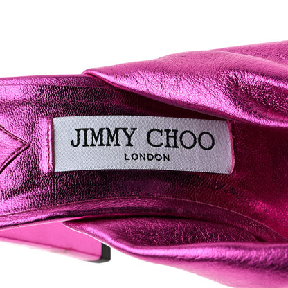 Jimmy Choo Metallic Nappa Avenue 85 Mules 36.5 Pink 6 of 8