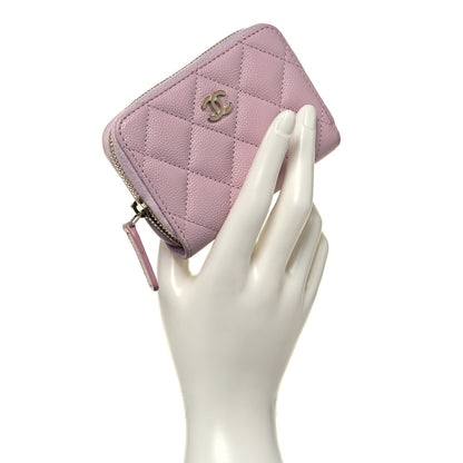 Chanel Caviar Quilted Zip Coin Purse Light Pink 2 of 13