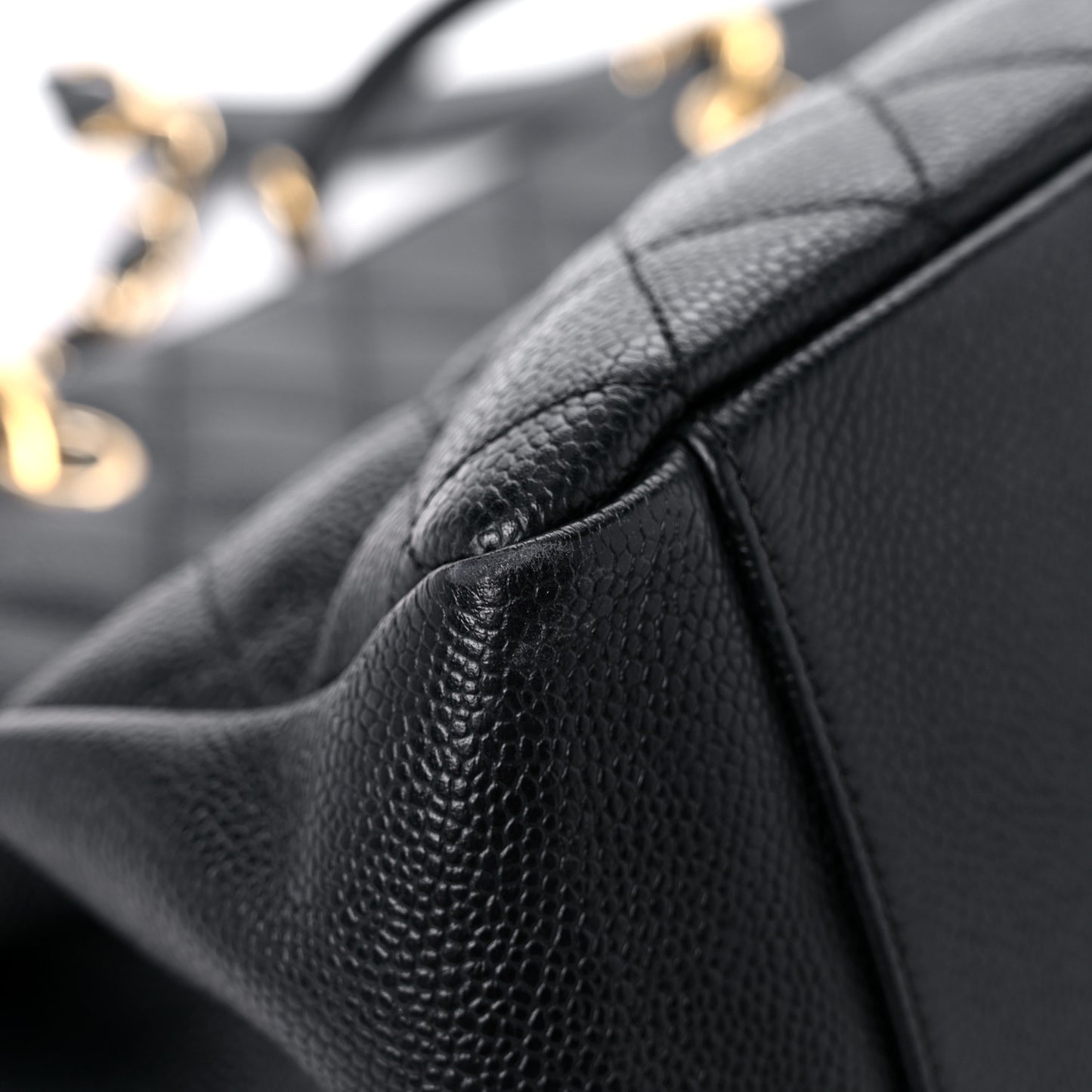 Caviar Quilted Grand Shopping Tote GST Black