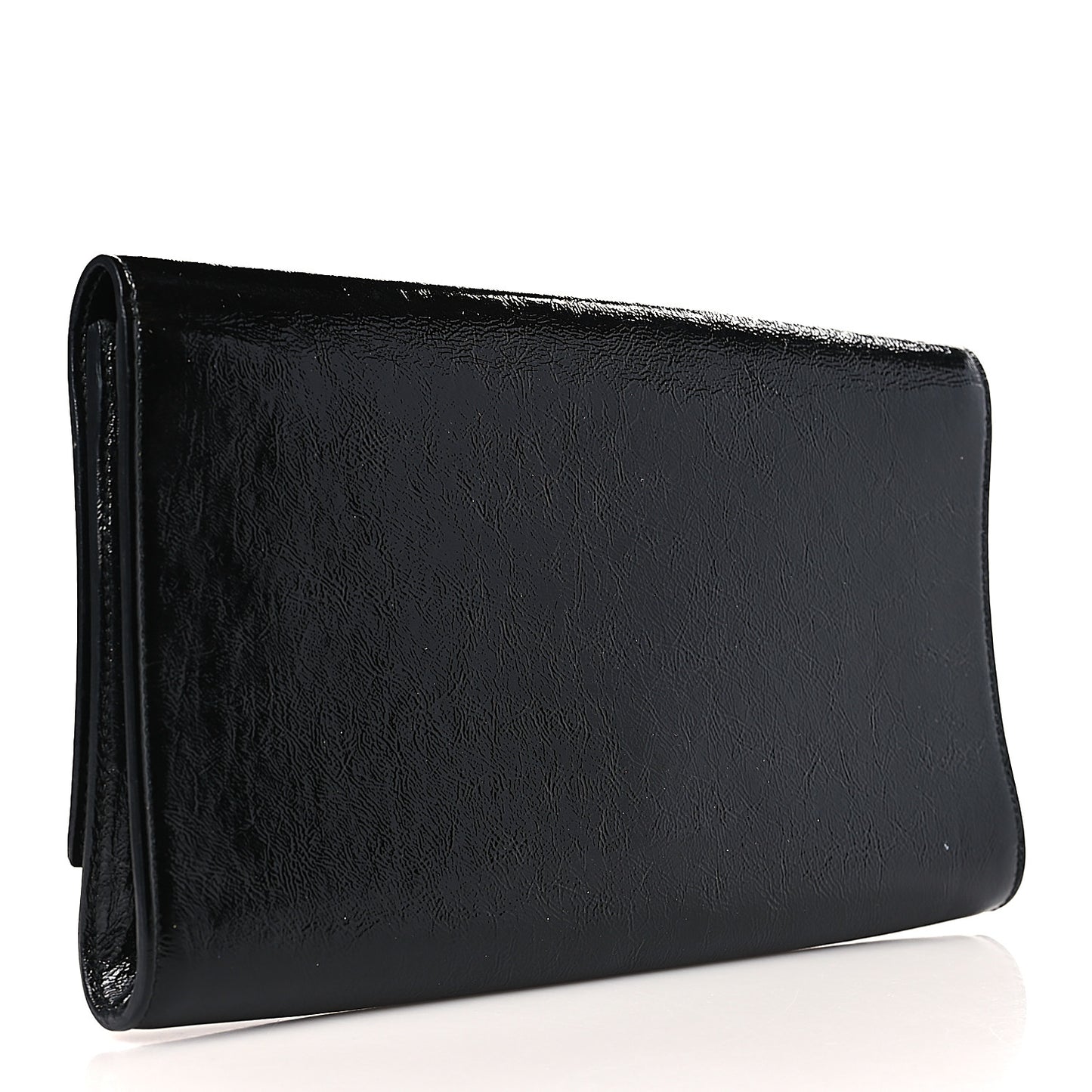 Textured Patent Monogram Large Belle De Jour Clutch Black