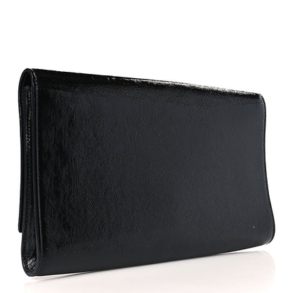 Saint Laurent Textured Patent Monogram Large Belle De Jour Clutch Black 3 of 8