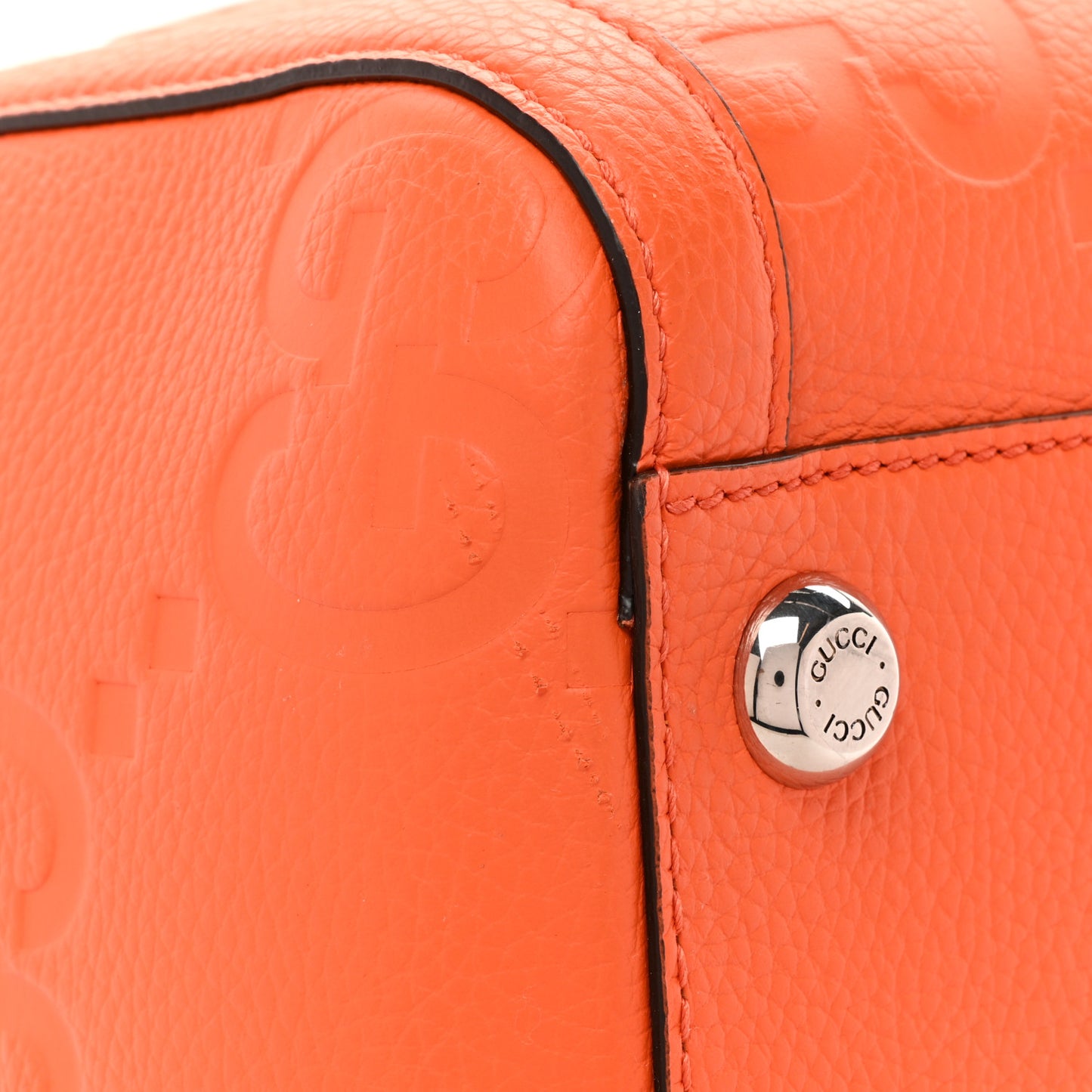 Piuma Calfskin Jumbo GG Embossed Large Duffle Bag Good Orange