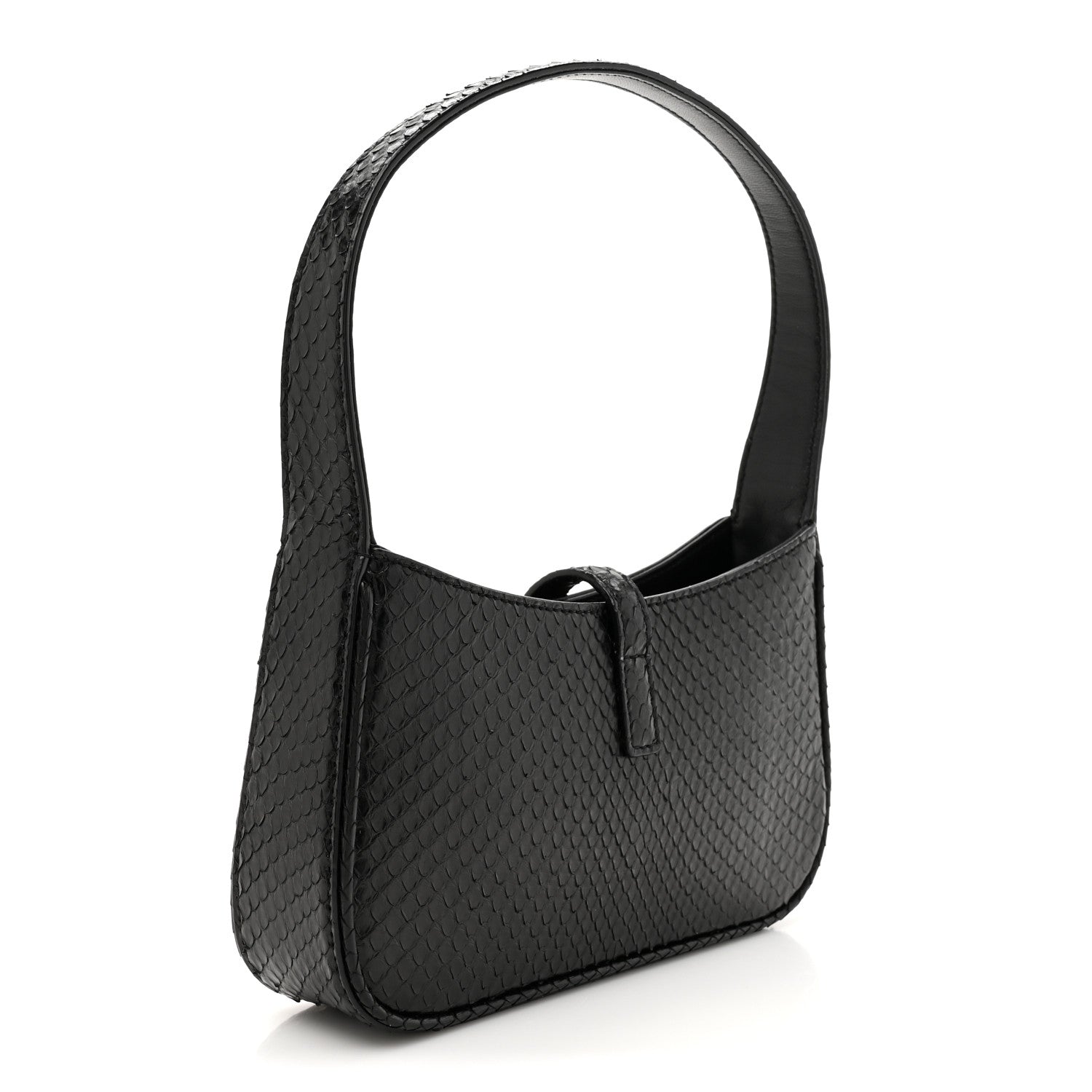YSLのパイソンシガレットバッグ Saint Laurent Snakeskin Le 5 A 7 Mini Hobo Black 1667405