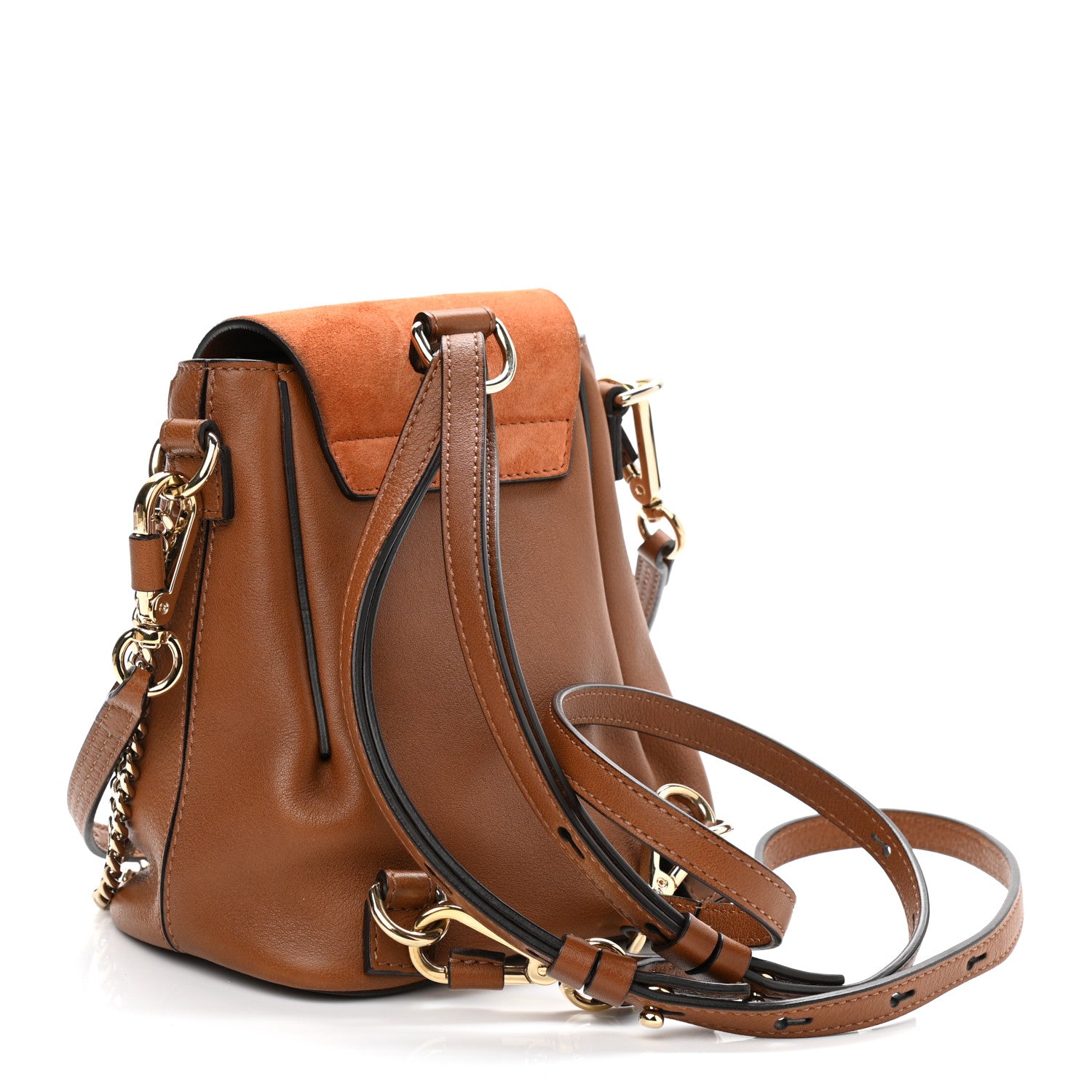 Chloe Suede Calfskin Mini Faye Backpack Tan 3 of 10