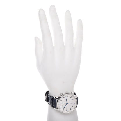 IWC Stainless Steel Alligator 41mm Portuguese Chronograph Automatic Watch IW371446 2 of 12