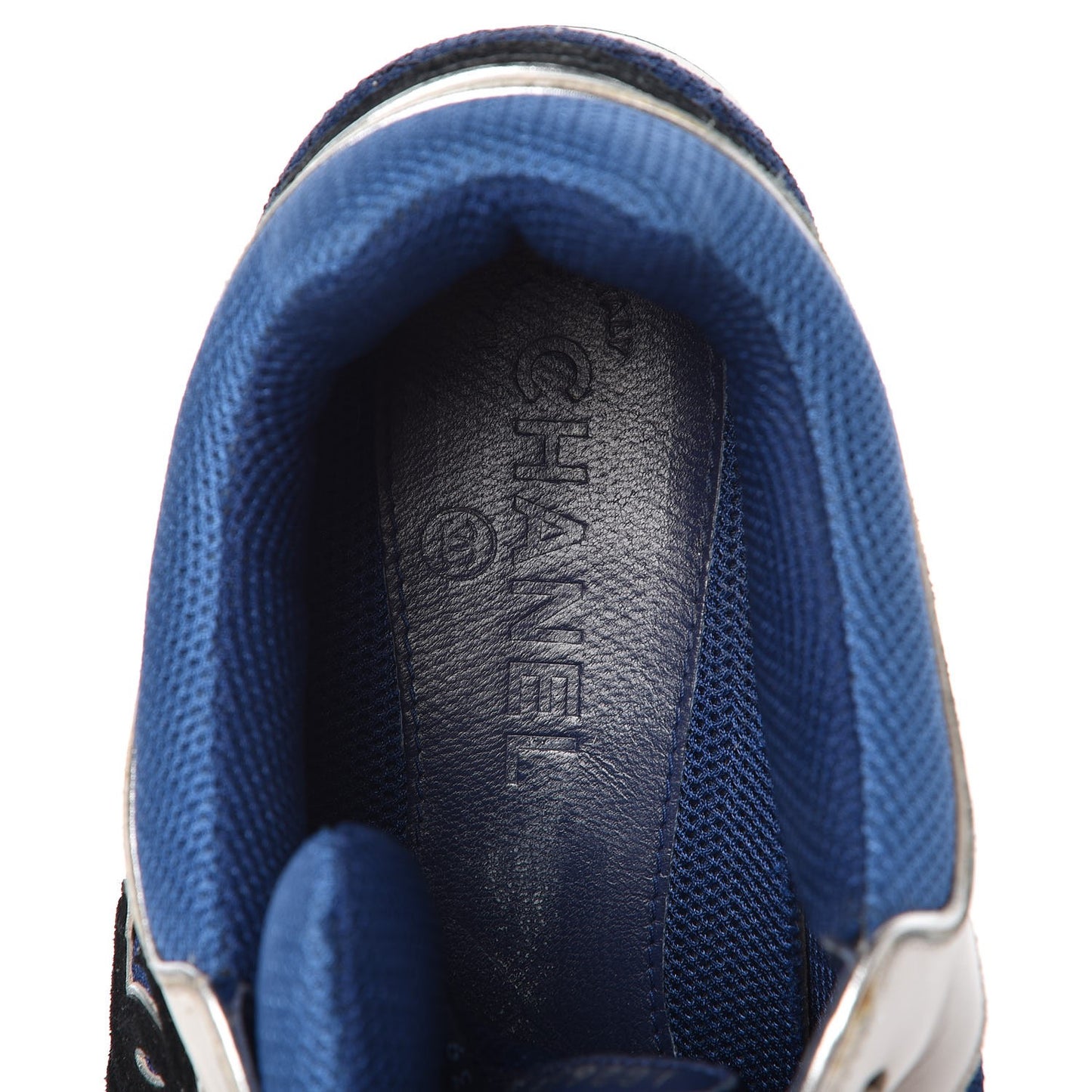 Suede Calfskin CC Sneakers 39 Blue Black