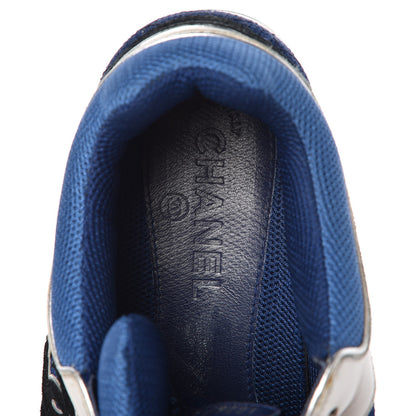 Chanel Suede Calfskin CC Sneakers 39 Blue Black 9 of 11