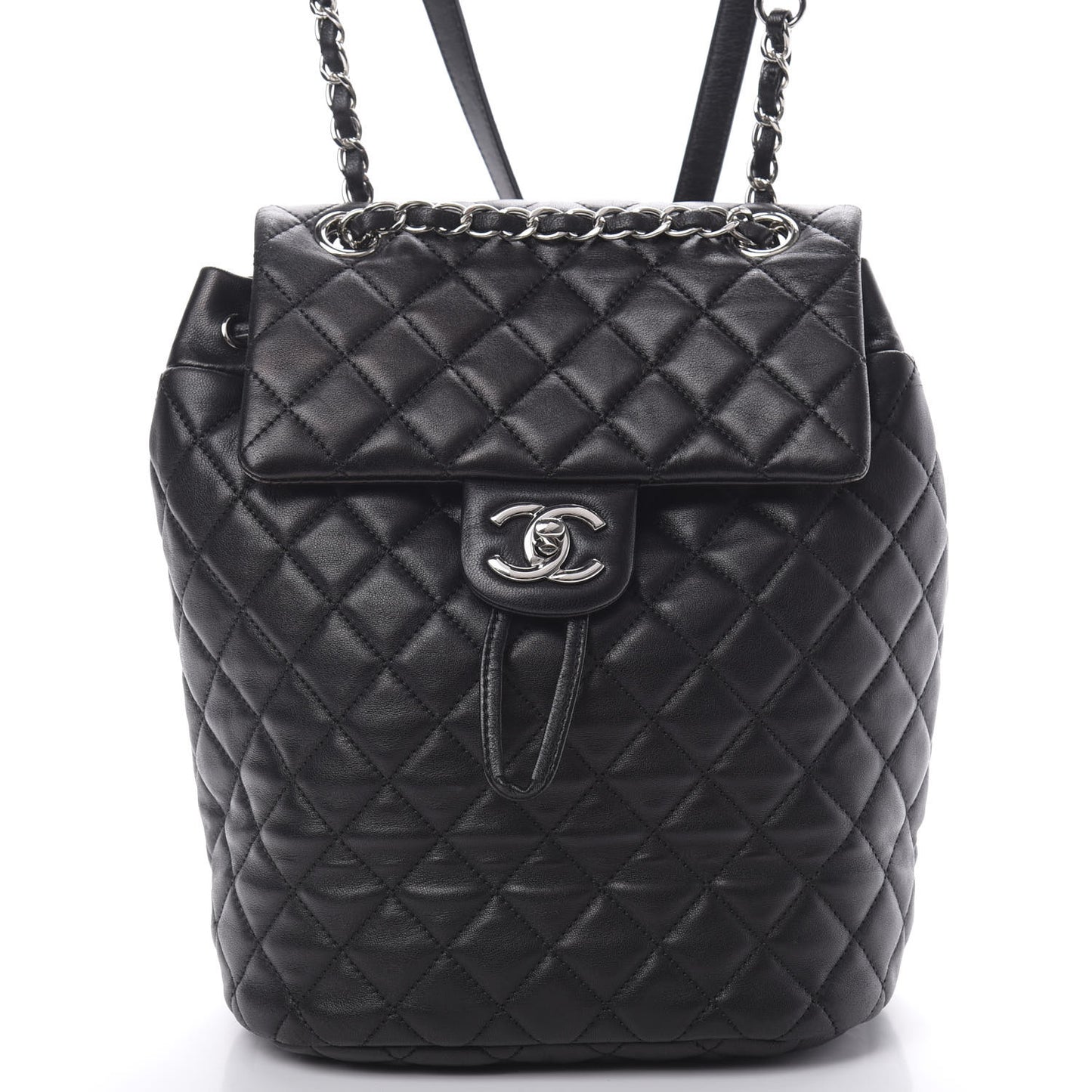 Lambskin Quilted Small Urban Spirit Backpack Black