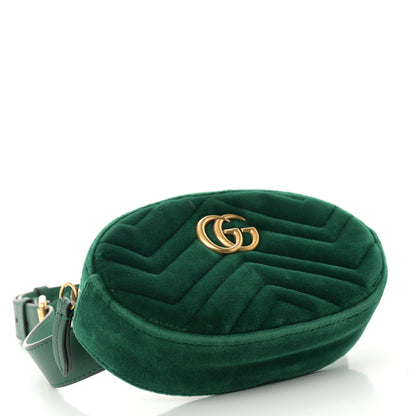 Gucci Velvet Matelasse GG Marmont Belt Bag 85 34 Green 4 of 10