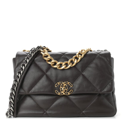 Chanel Lambskin Quilted Large Chanel 19 Flap Dark Brown 1 of 13