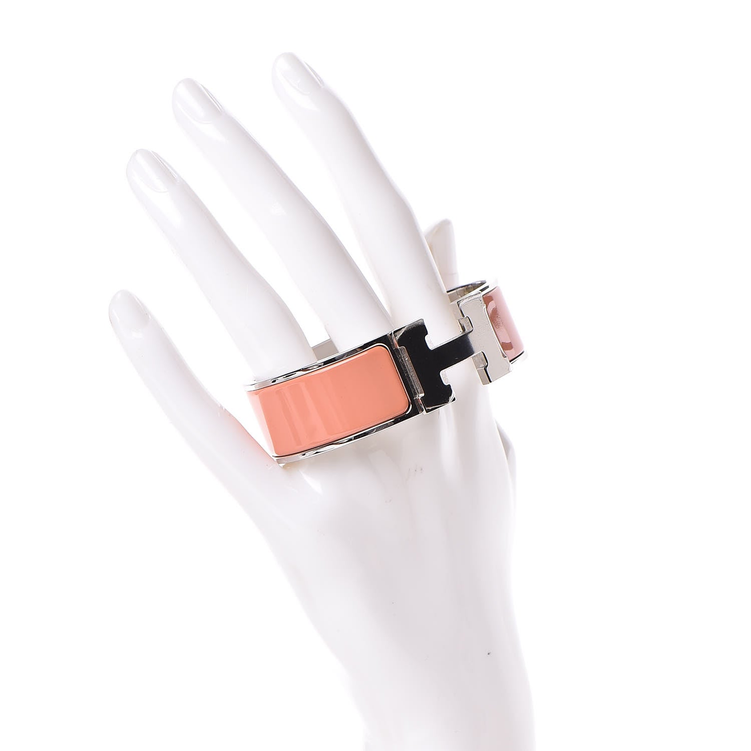Hermes Enamel Wide Clic Clac H Bracelet GM Rose Saumon 2 of 5