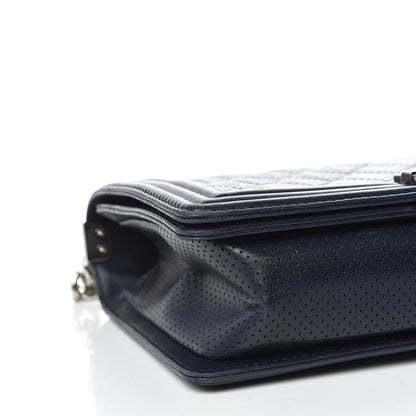 Chanel Perforated Lambskin Quilted New Medium Boy Flap Navy 5 of 14
