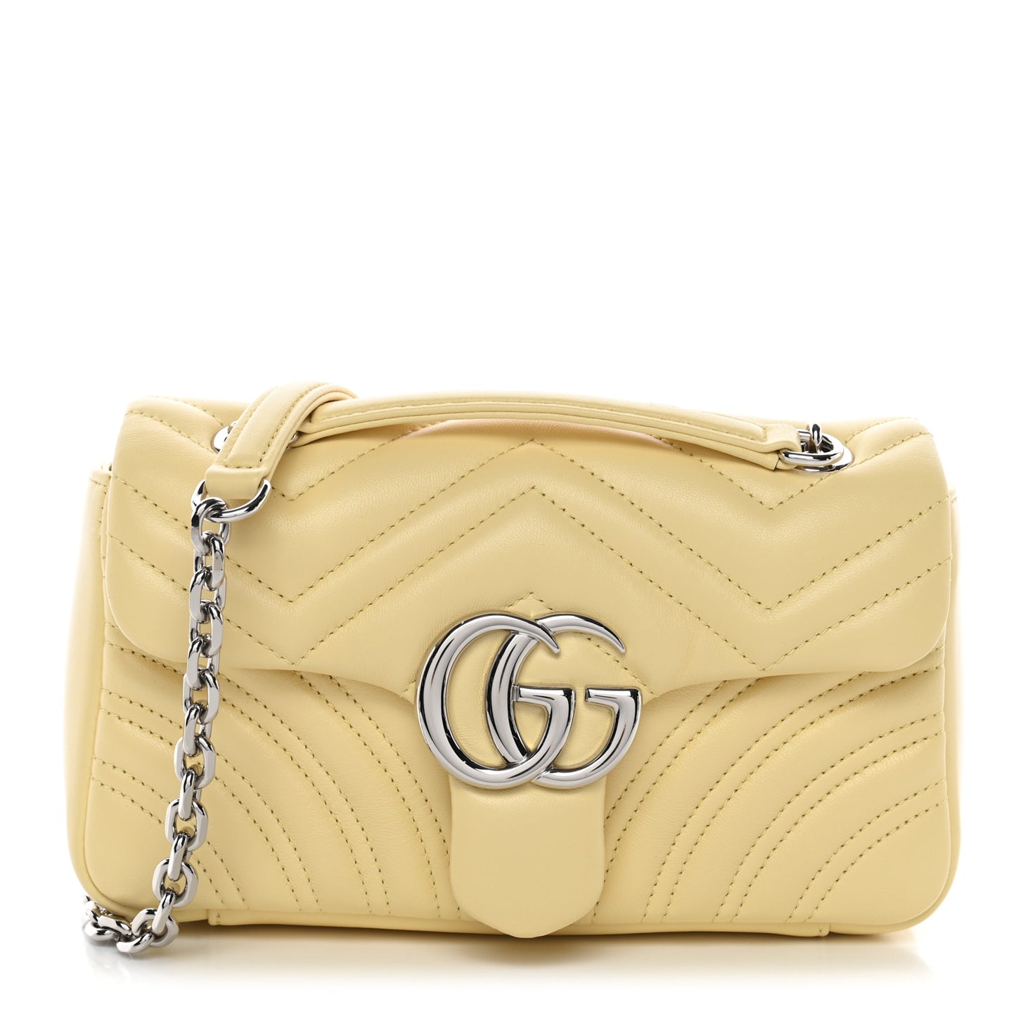 Lambskin Matelasse Small GG Marmont Shoulder Bag Yellow