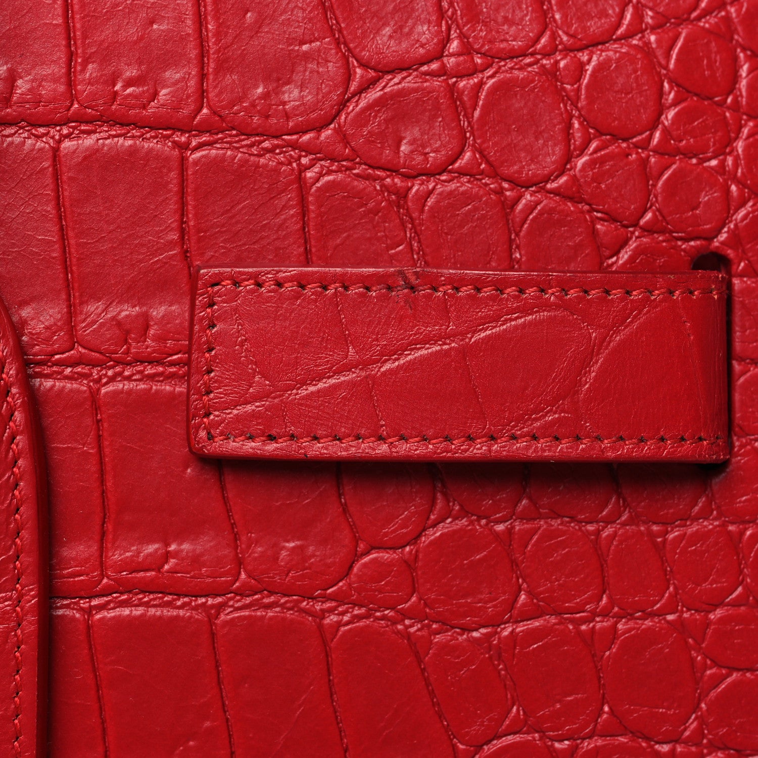Saint Laurent Calfskin Crocodile Embossed Small Sac De Jour Eros Red 12 of 15