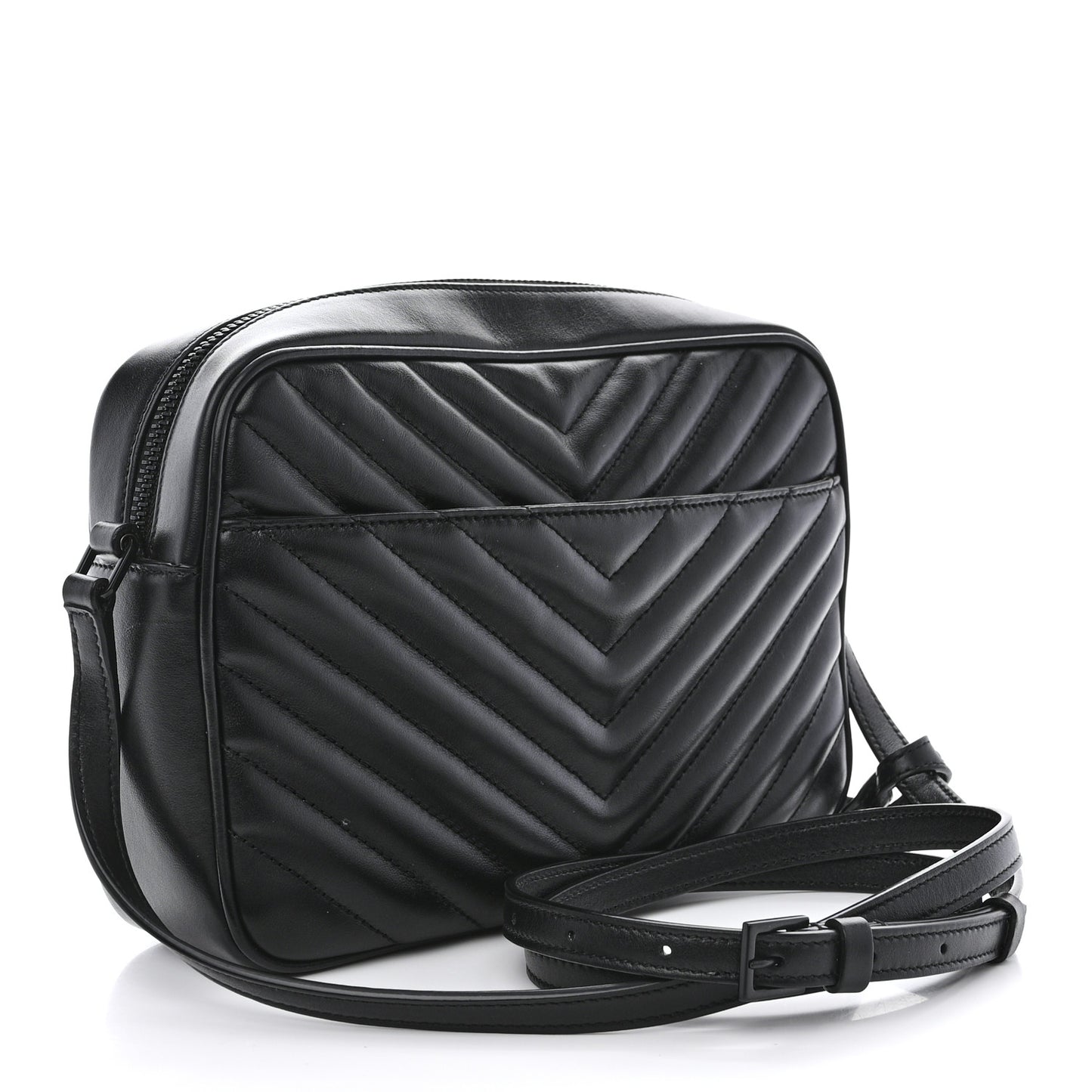 Calfskin Matelasse Monogram Monochrome Lou Camera Bag Black