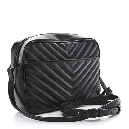 Saint Laurent Calfskin Matelasse Monogram Monochrome Lou Camera Bag Black 3 of 11
