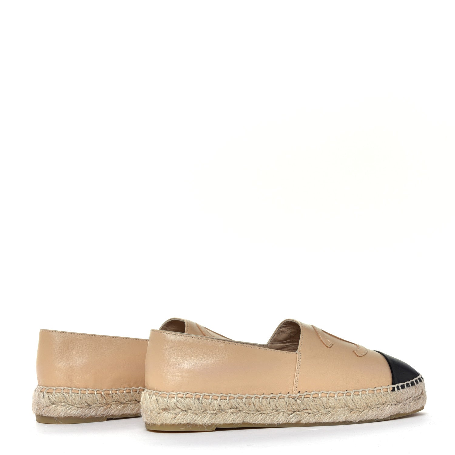Chanel Lambskin CC Espadrilles 38 Beige Black 7 of 12