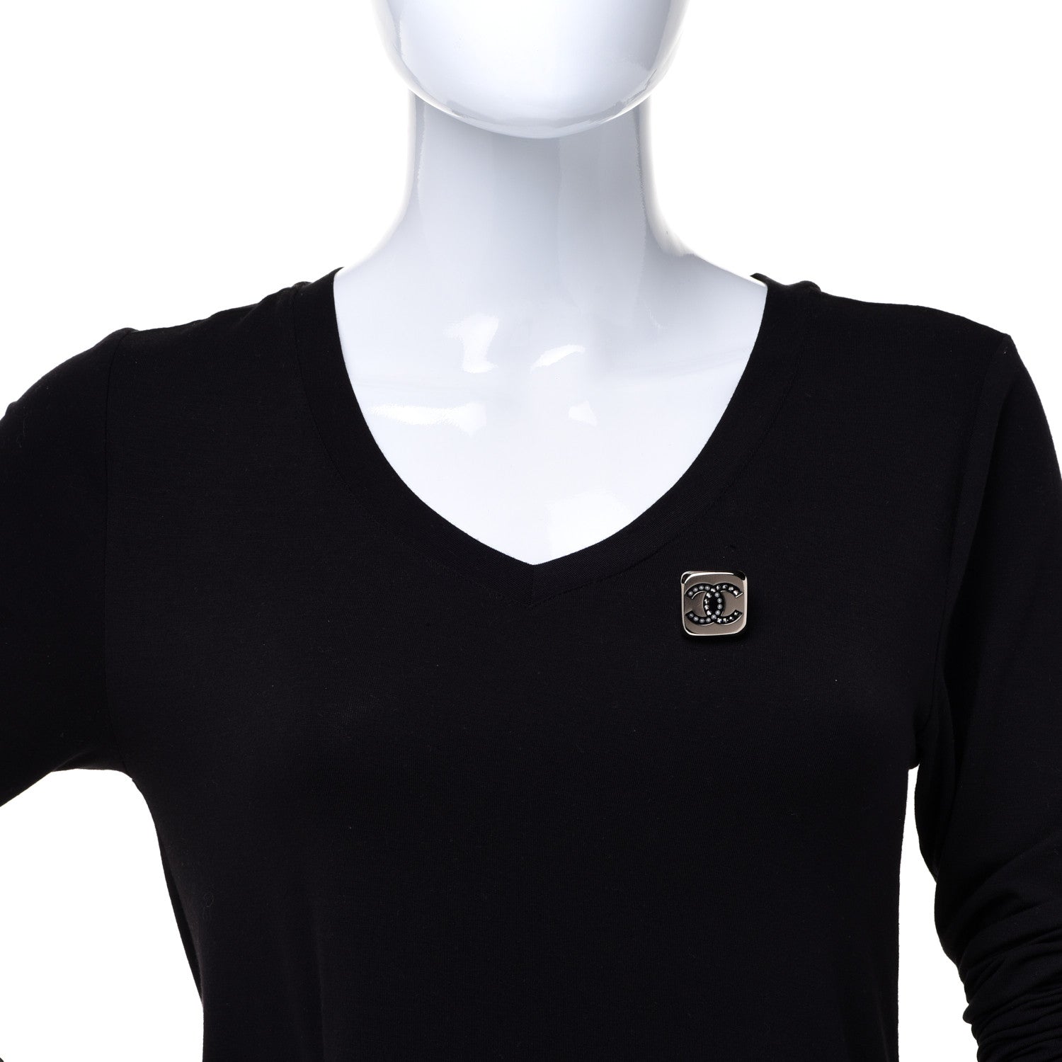 Chanel Crystal Pearl Square CC Brooch Gold 2 of 6
