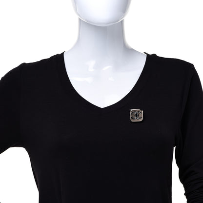 Chanel Crystal Pearl Square CC Brooch Gold 2 of 6