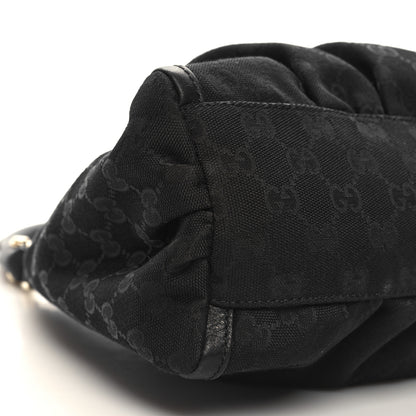 Gucci Monogram Medium D Gold Ring Hobo Black 10 of 11