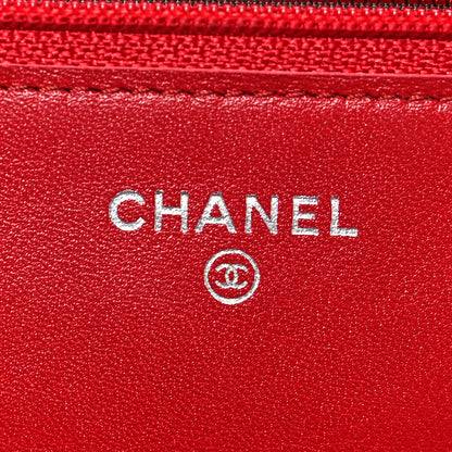 Chanel Caviar Timeless CC Wallet On Chain WOC Red 6 of 8