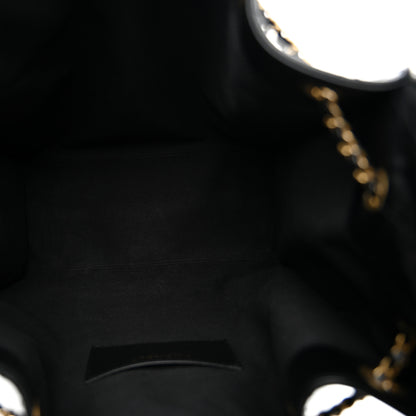 Chanel Shiny Crumpled Calfskin Quilted Medium Chanel 25 Handbag Black 5 of 11