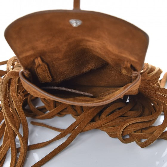 Saint Laurent Suede Fringe Toy Monogram Anita Crossbody Bag Light Ocre 5 of 8