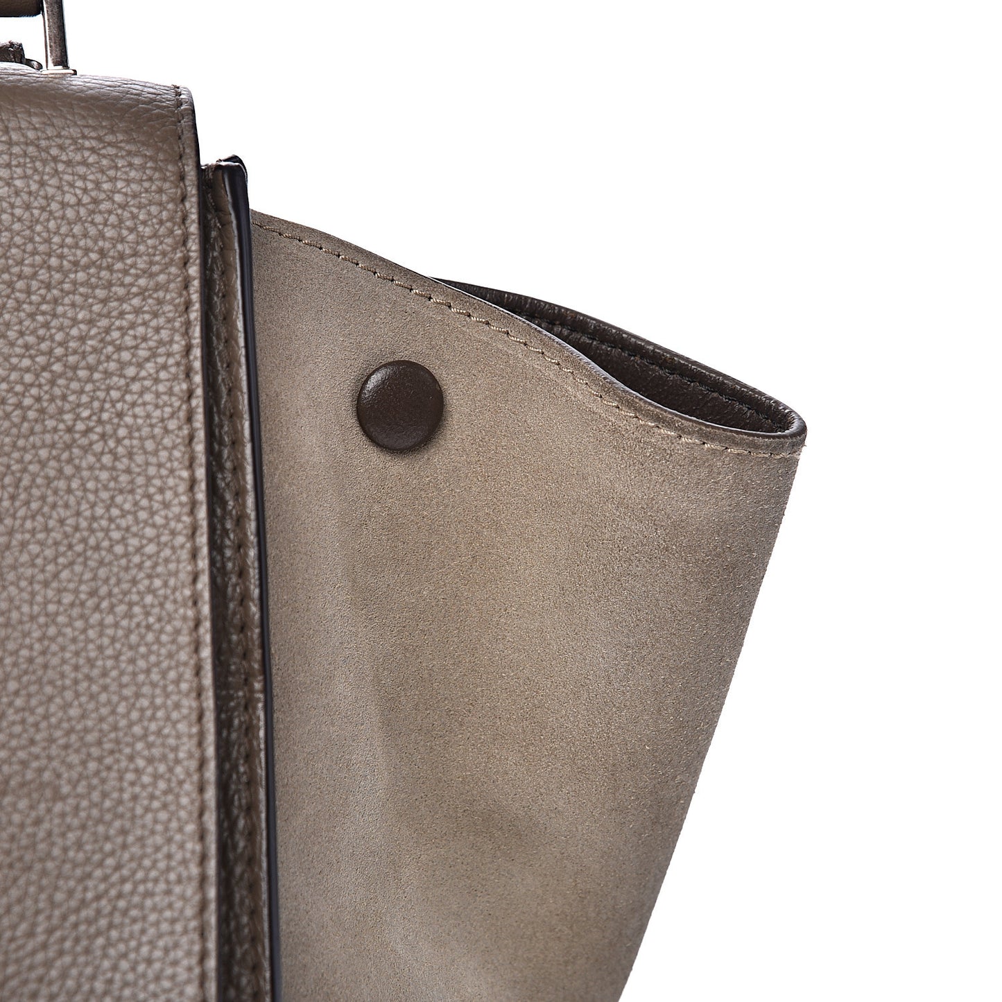 Drummed Calfskin Suede Medium Trapeze Souris