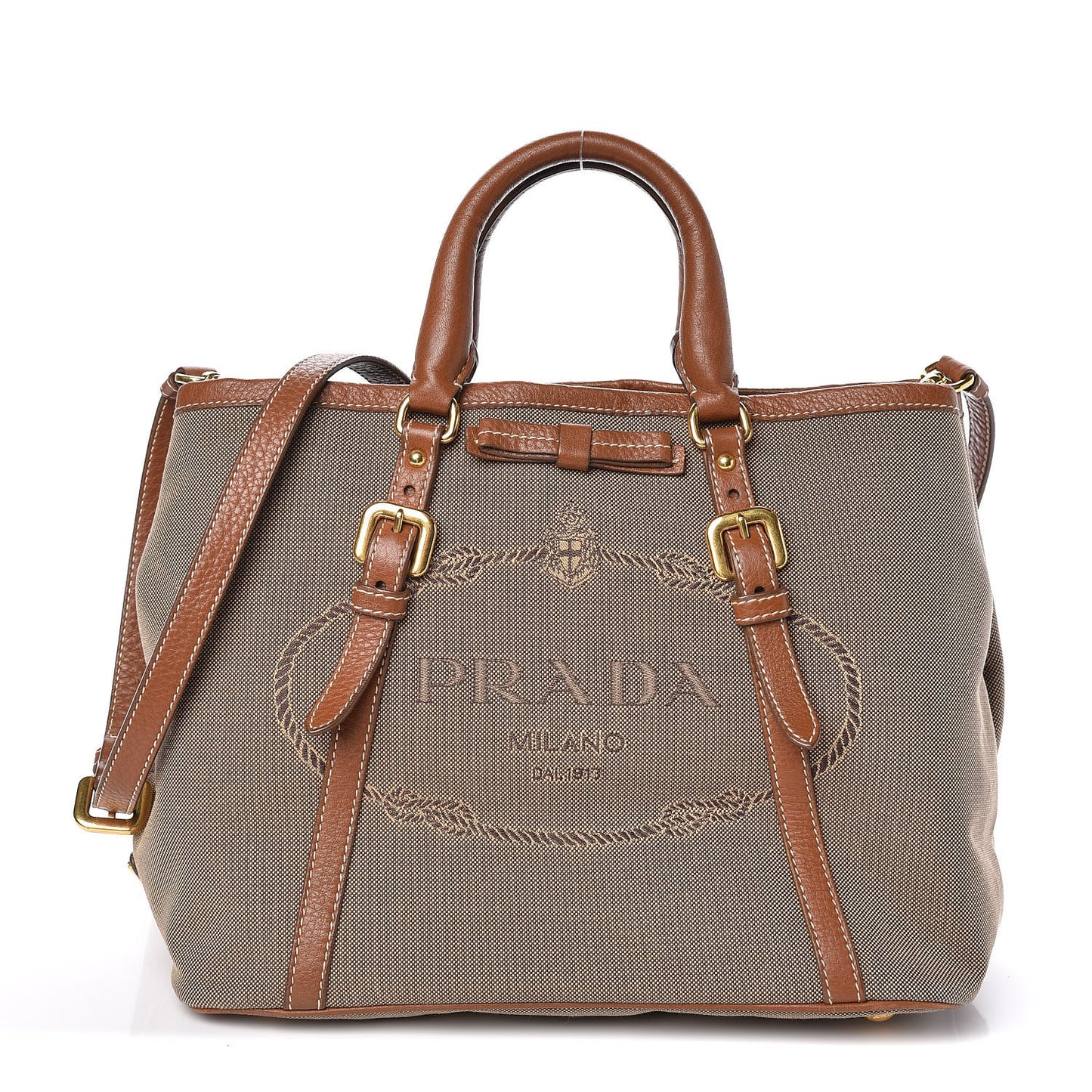 Jacquard Logo Tote Corda Brandy